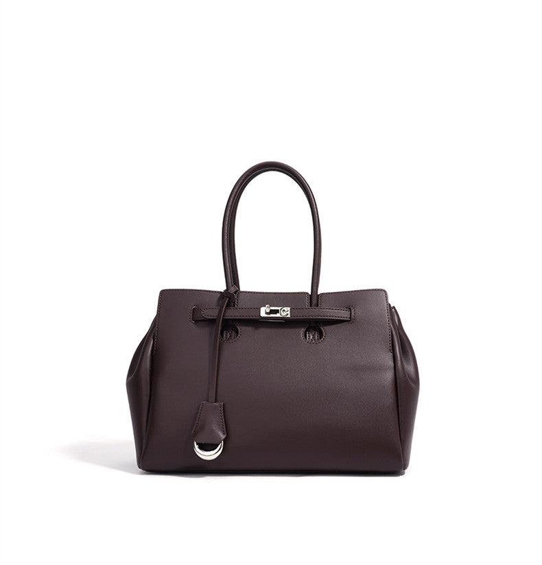 Premium Leather Business Tote for Women with Multiple Pockets
