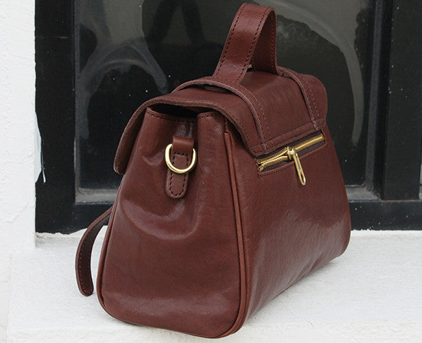 Sophisticated Genuine Leather Laptop Tote with Removable Shoulder Strap for Businesswomen