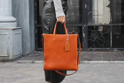 Spacious Leather Tote Bag with Inner Compartments
