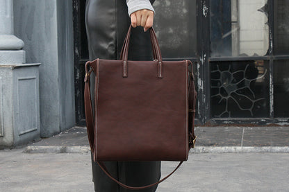 Elegant Vintage Leather Tote for Businesswomen