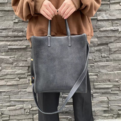 Leather Tote Bag with Secure Closure