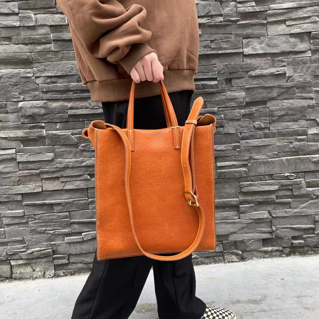 Leather Work Tote with Organizer
