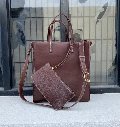 Classic Leather Tote Handbag