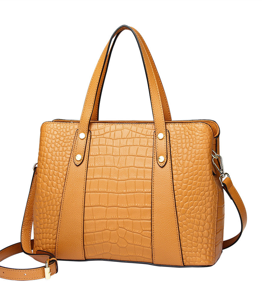 Premium Genuine Leather Professional Women's Tote Bag Commuter Bag Woyaza