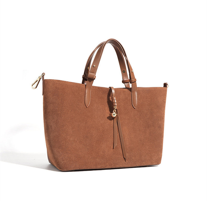 High-End Women's Leather Tote Bag for Office Use