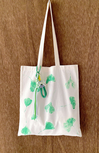lightweight fabric tote bag carried on a quiet day out in the city