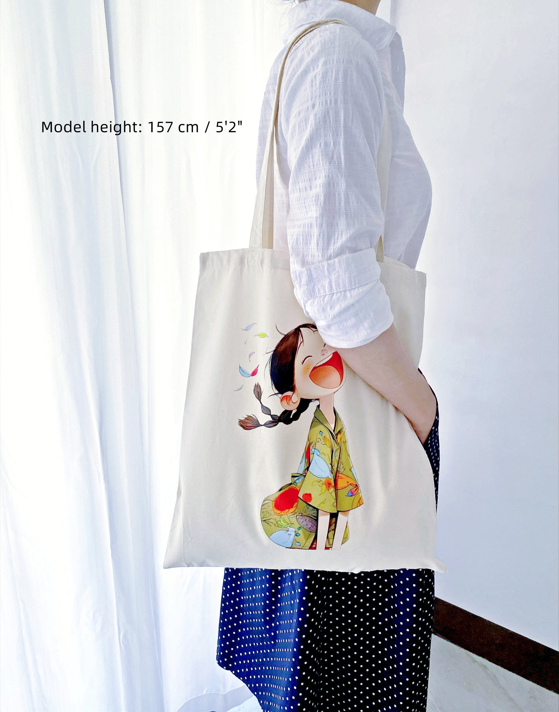 large capacity cotton shopping bag for books groceries and travel