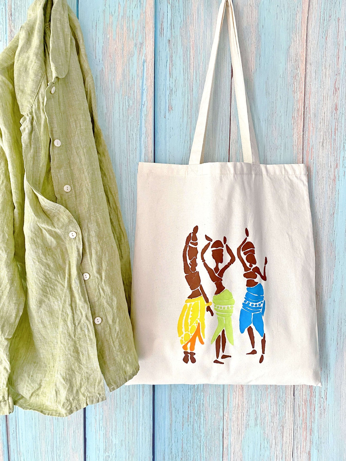 lightweight cotton tote shown folded and easy to pack