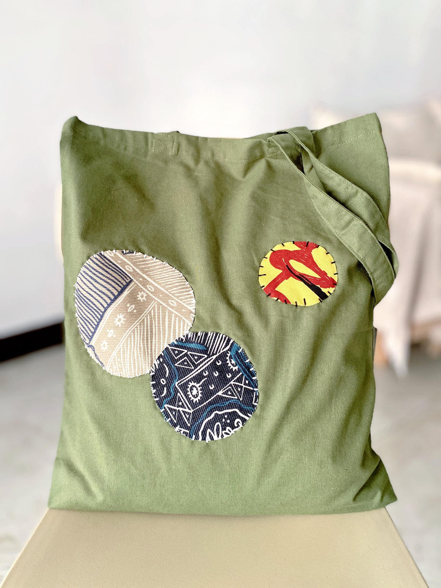 Unique wedding gift idea: soft and stylish army green tote.