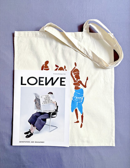 casual cotton tote bag used in urban lifestyle scenes