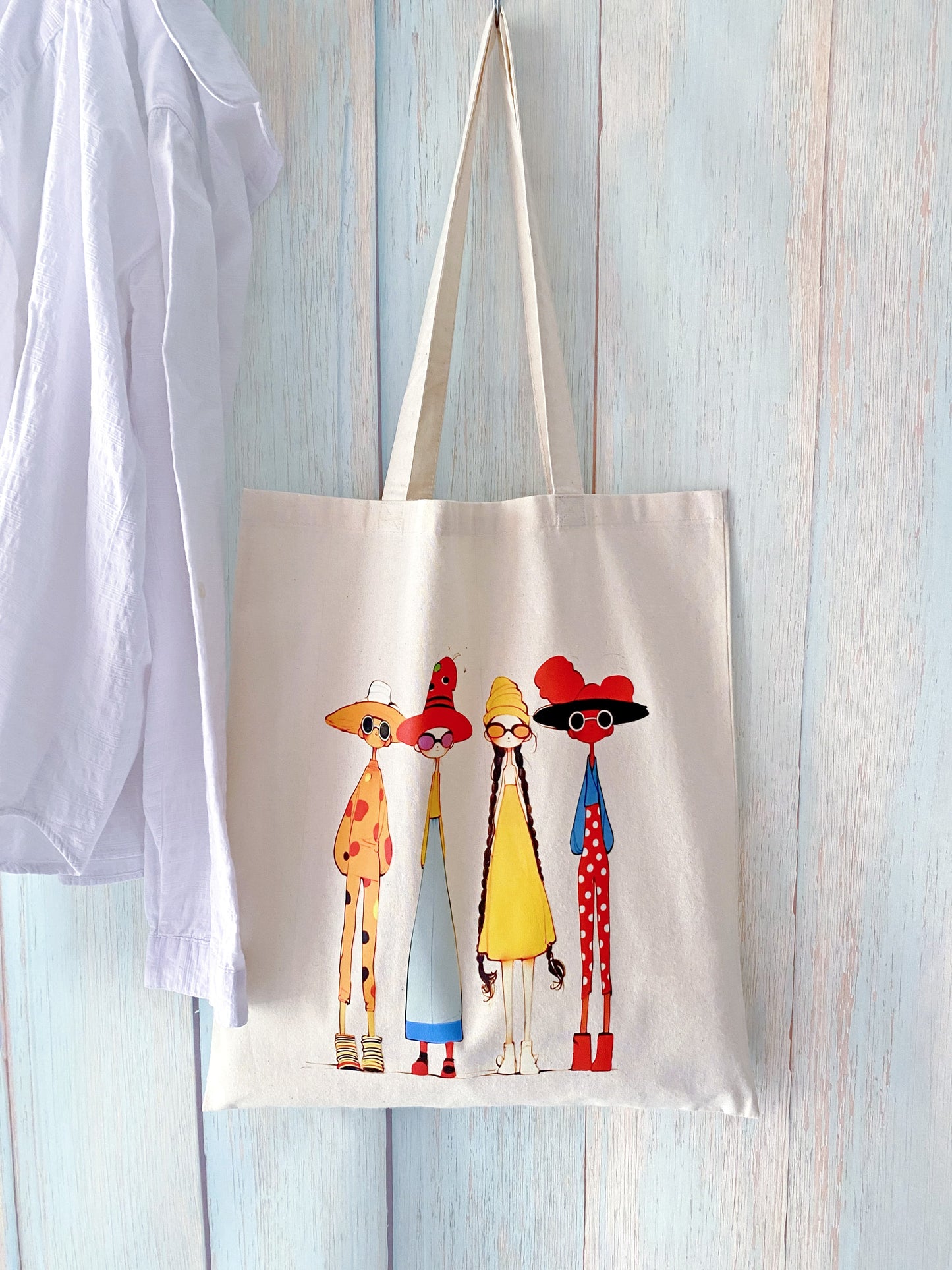 Large capacity cotton tote bag for organic farmers market shopping