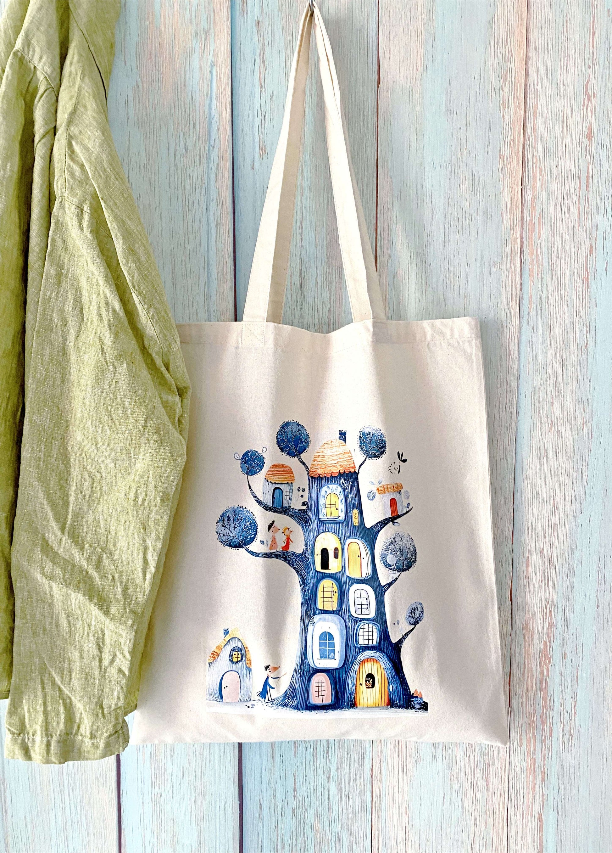 Soft and durable eco cotton shoulder bag with minimalist print, suitable for shopping, books, and everyday carry