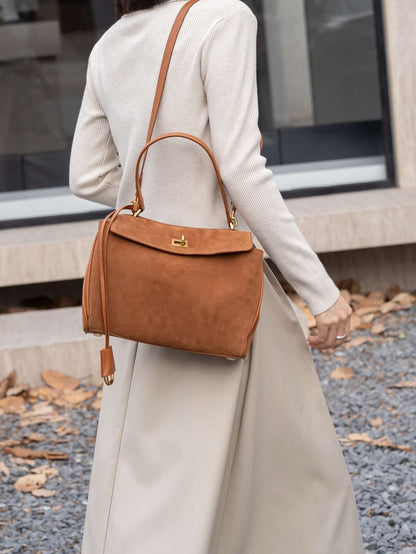 trendy real leather crossbody bag