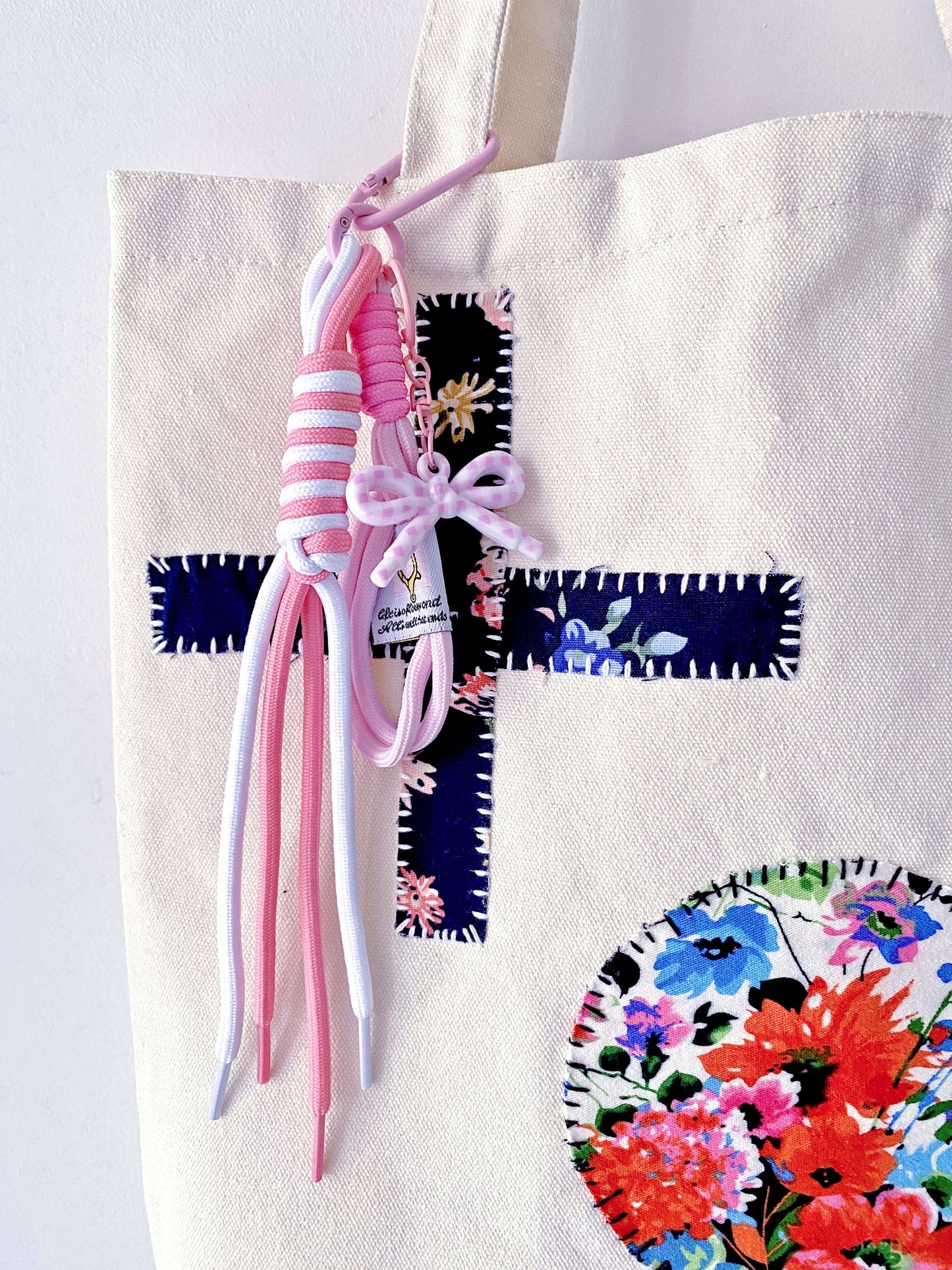 Close-up of hand-stitched fabric layers on a high-quality sustainable bag.