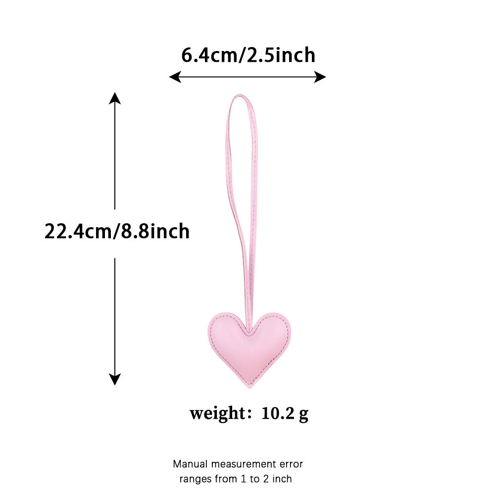 Decorative PU heart charm with braided scarf