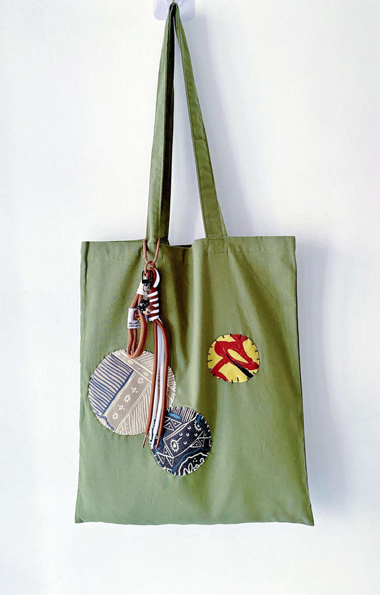 soft cotton shoulder bag folded easily inside another bag