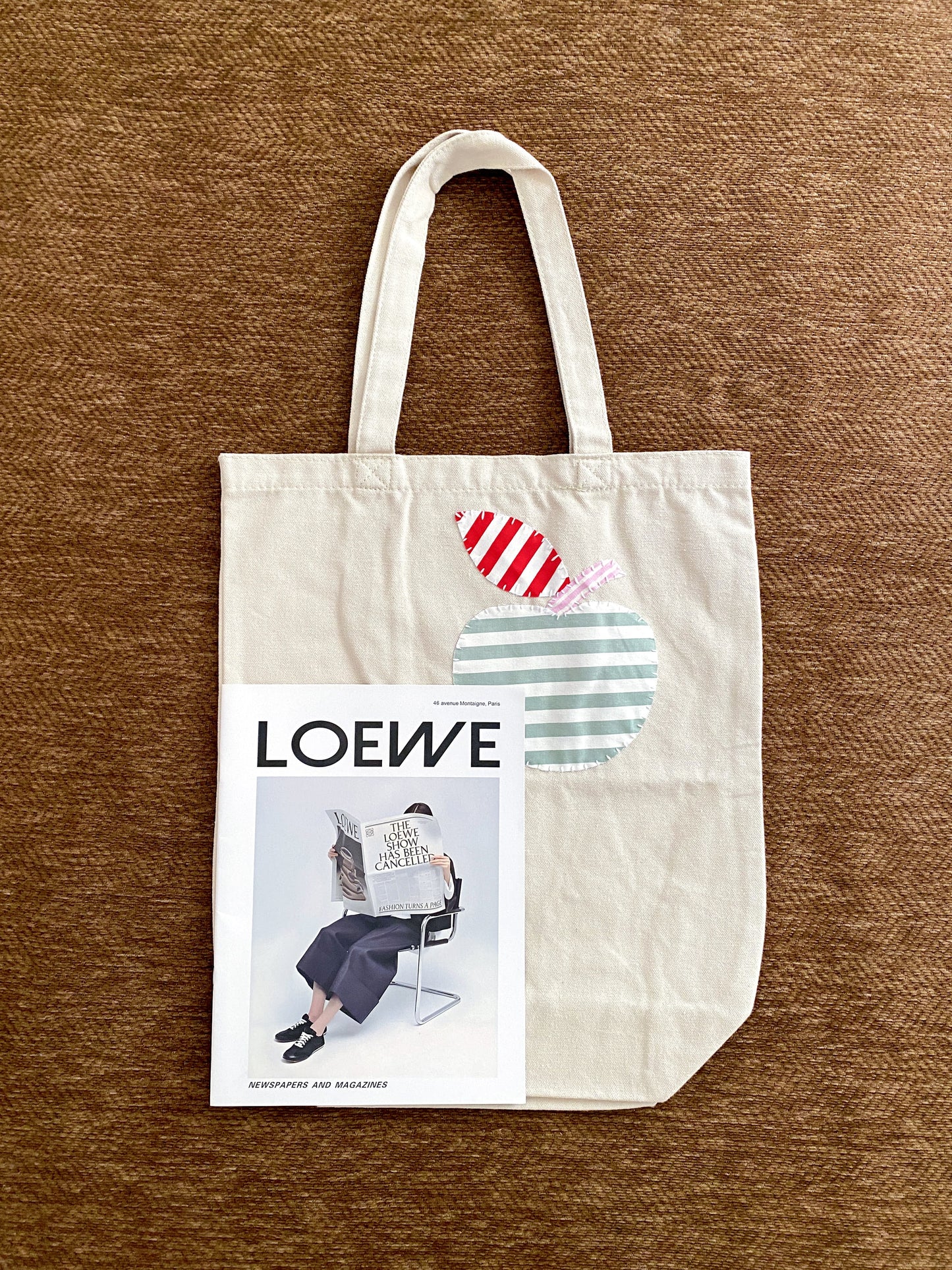 Canvas tote gifted during special celebration wrapped in simple kraft paper