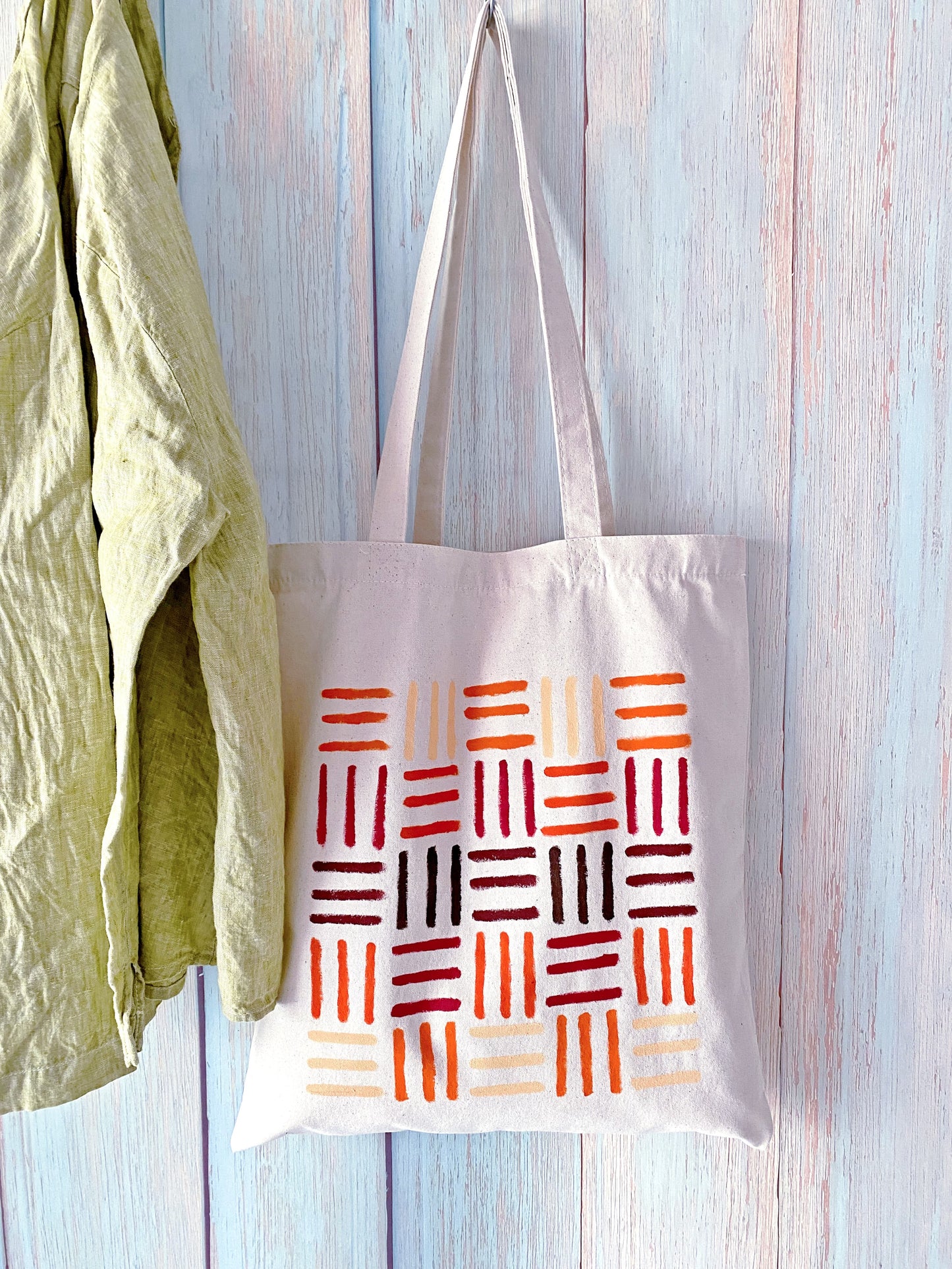 soft cotton canvas tote bag with original drawing