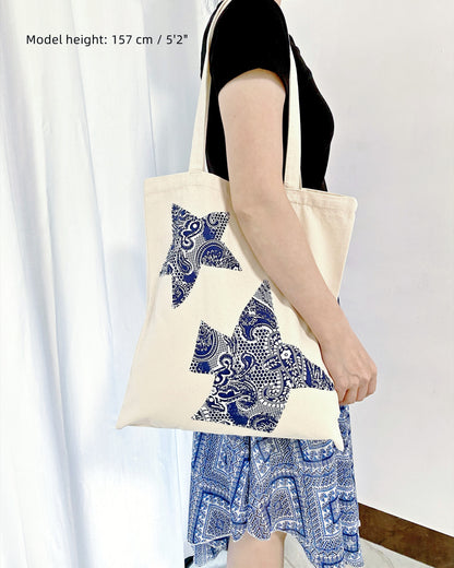 Sustainable shopping bag made from eco-friendly materials in a minimalist home.
