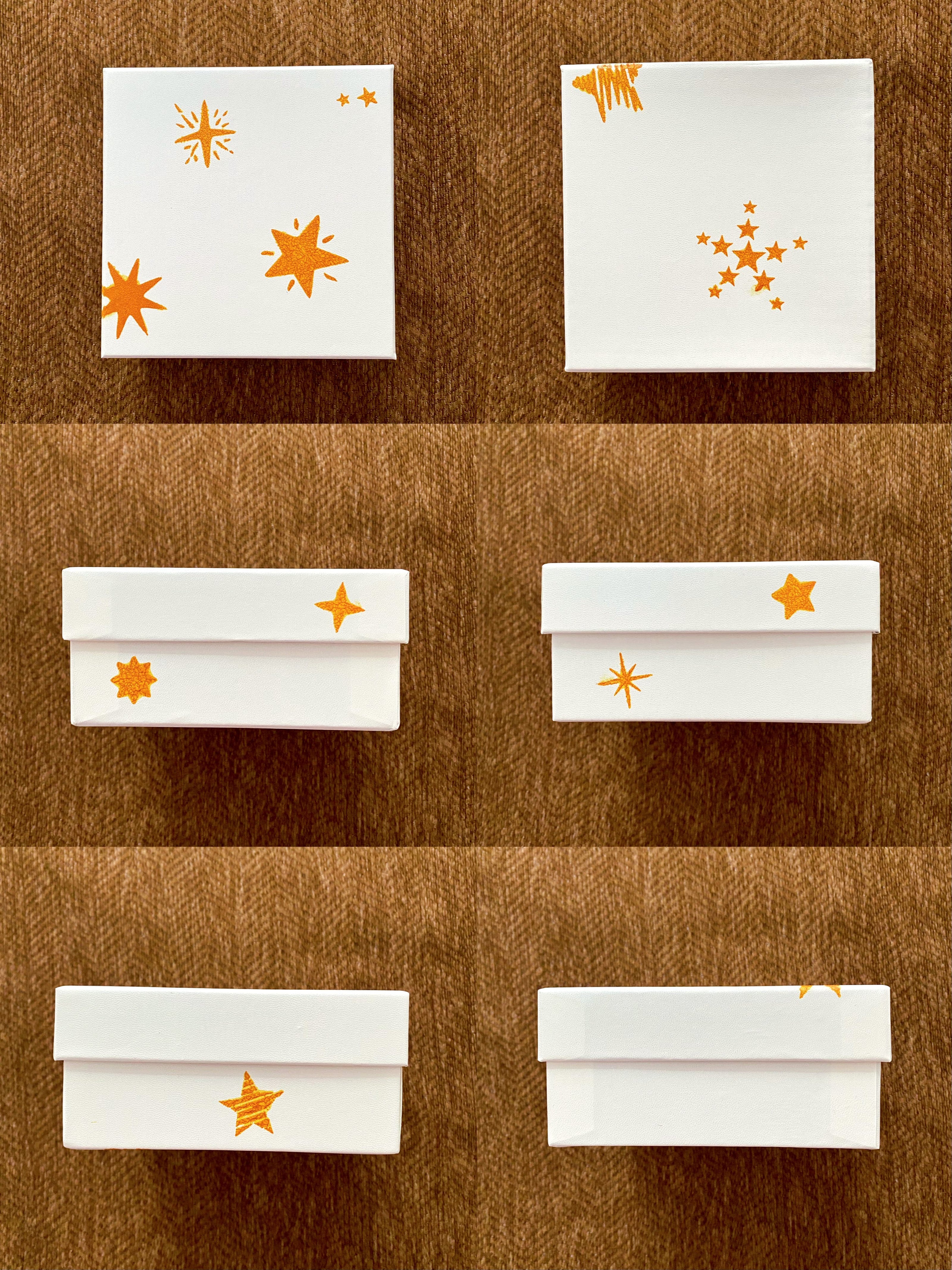 Minimalist tote gift package combining natural materials with original hand-created artwork.