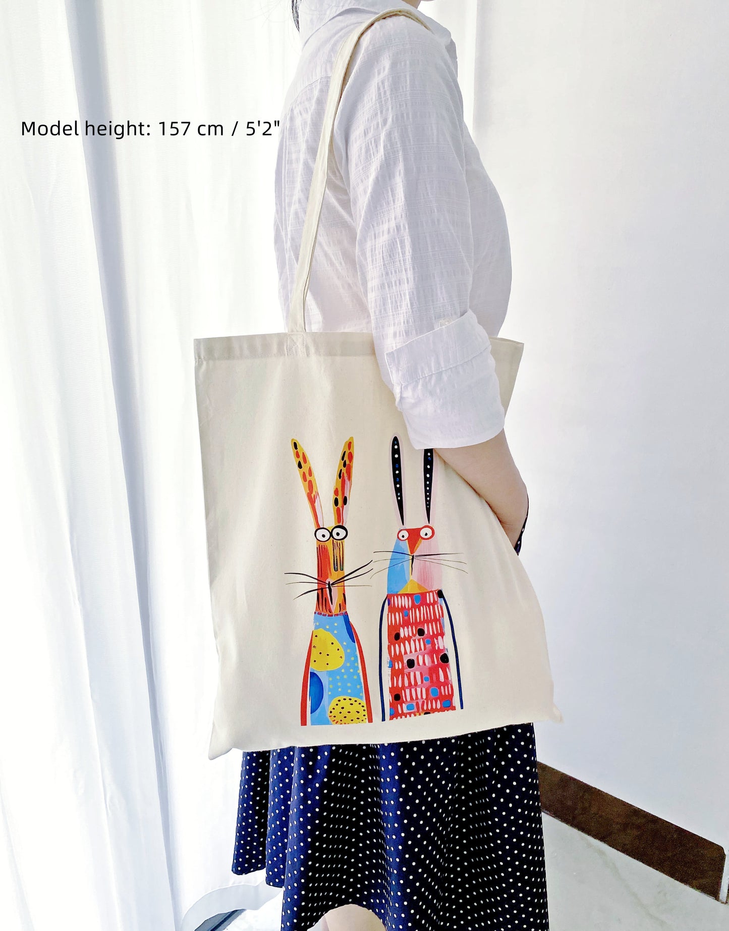 large capacity cotton tote bag for daily errands and groceries