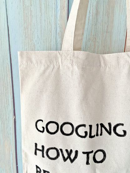 minimalist tote bag with motivational handwritten designs
