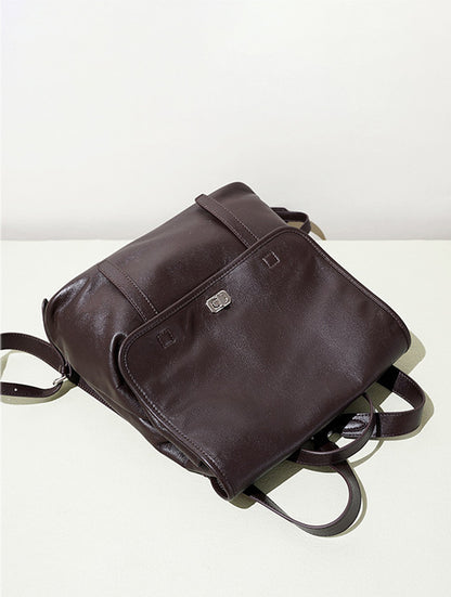 comfortable shoulder leather backpack for women