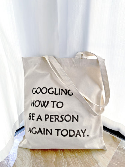 customizable canvas bag with unique text-based design