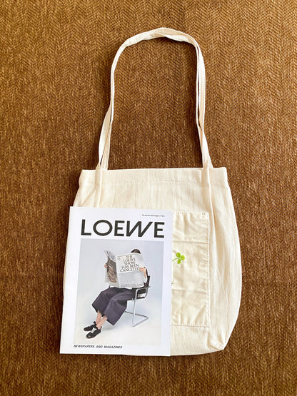 Embroidered floral canvas bag for women who love simple designs