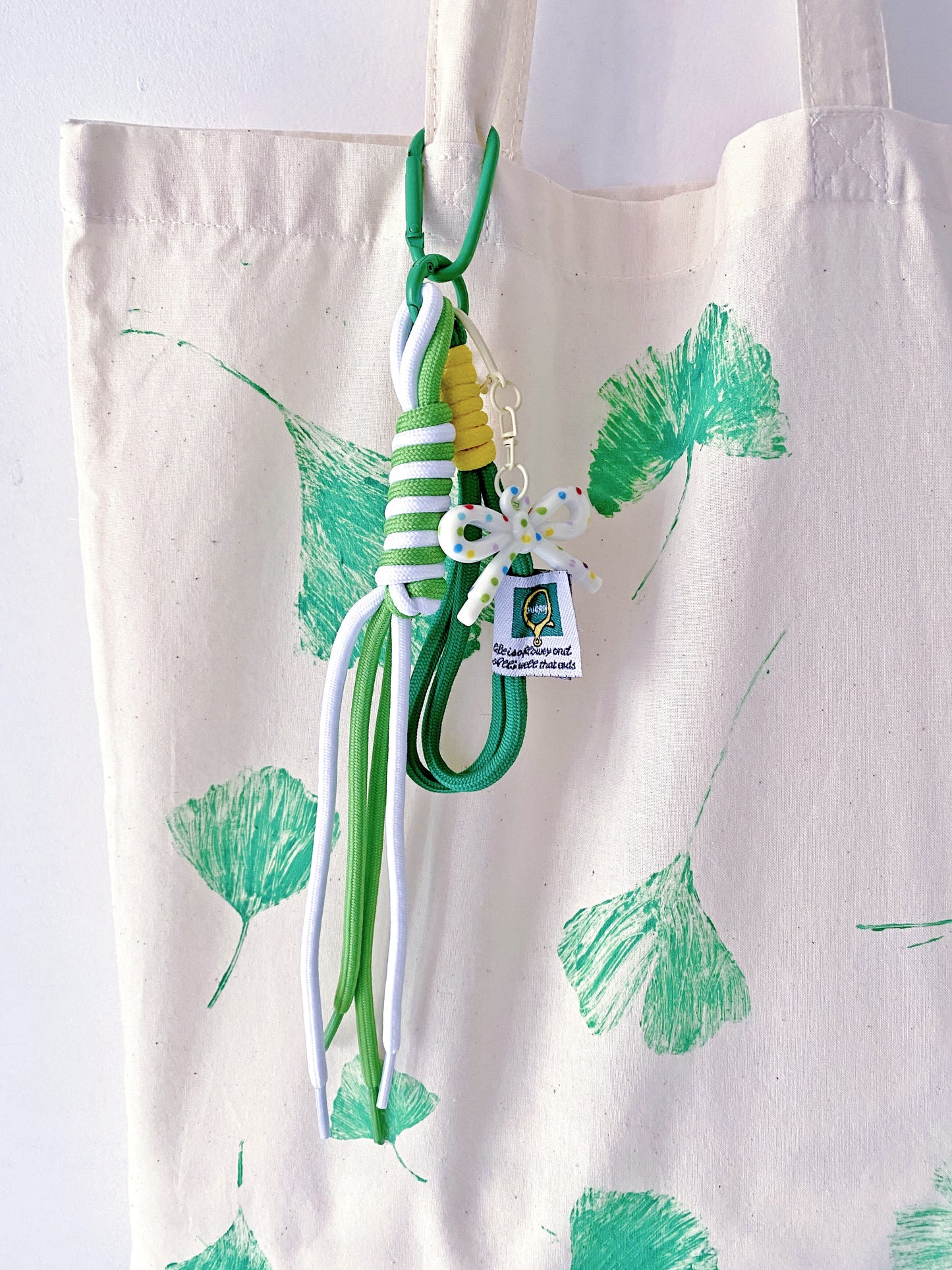 Foldable eco-conscious bag with a unique botanical print for a mindful lifestyle.