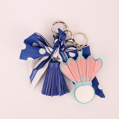 Navy polka dot accessory for handbag handles