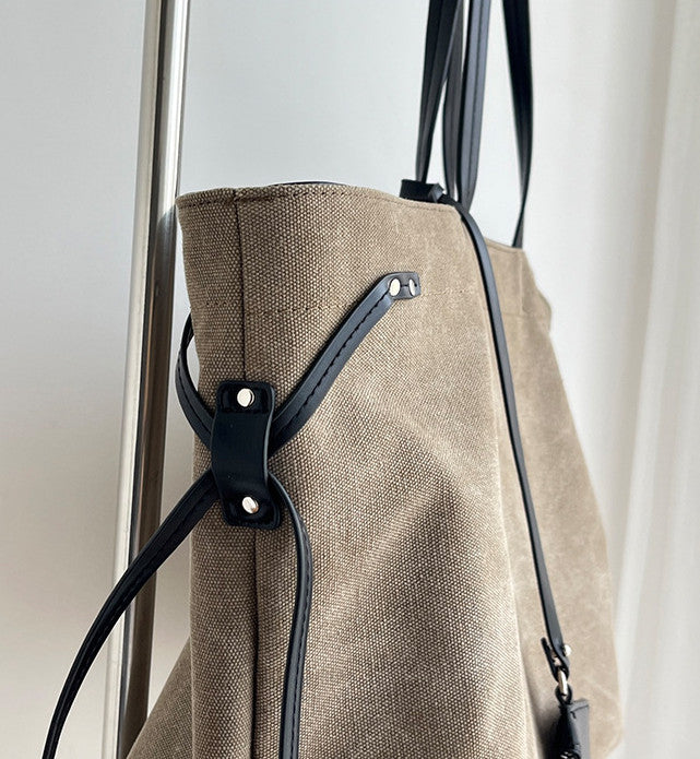 Simple canvas tote for library and book carrying