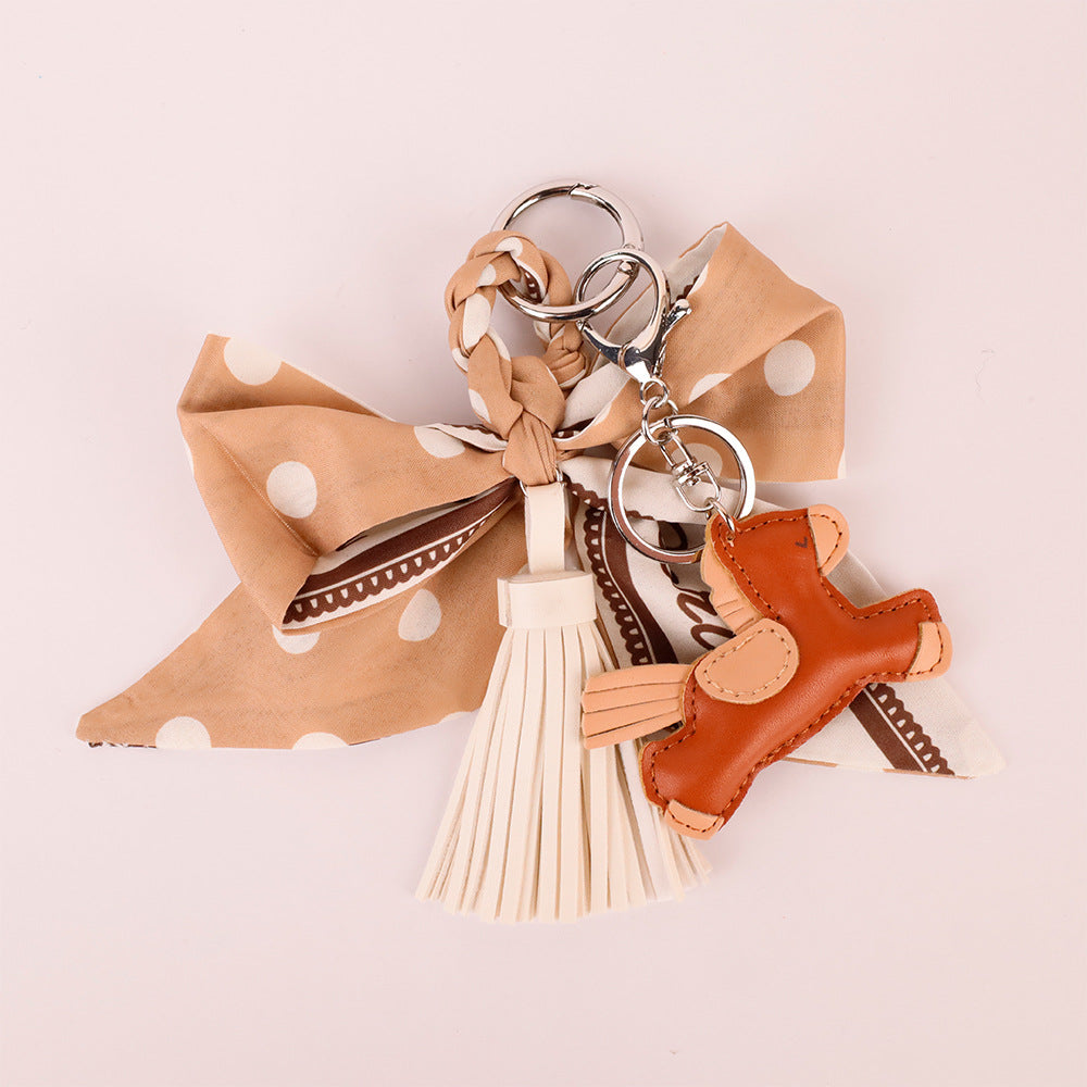 Handmade tassel bow for totes, backpacks and keys