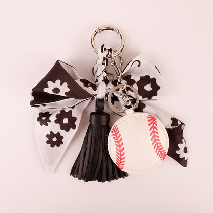Handmade black ribbon bag accent with smooth silk texture