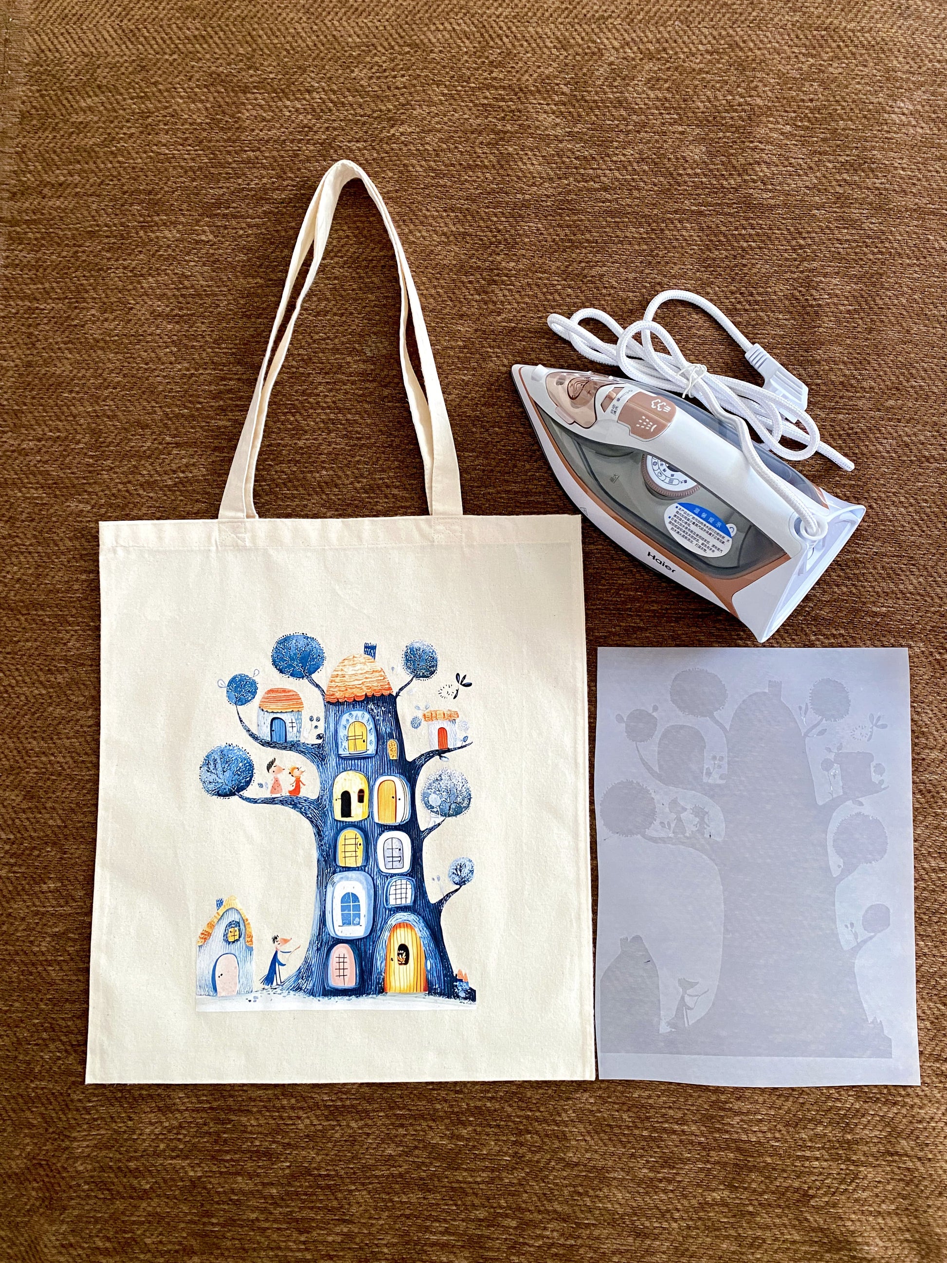 Original print tote selected for a teacher appreciation present.