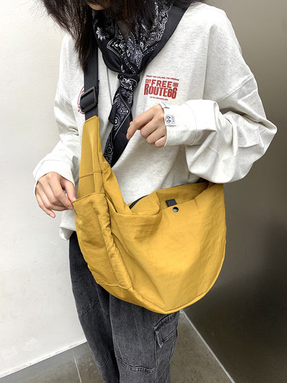 Large capacity slouchy shoulder bag fitting 11 inch tablet and water bottle