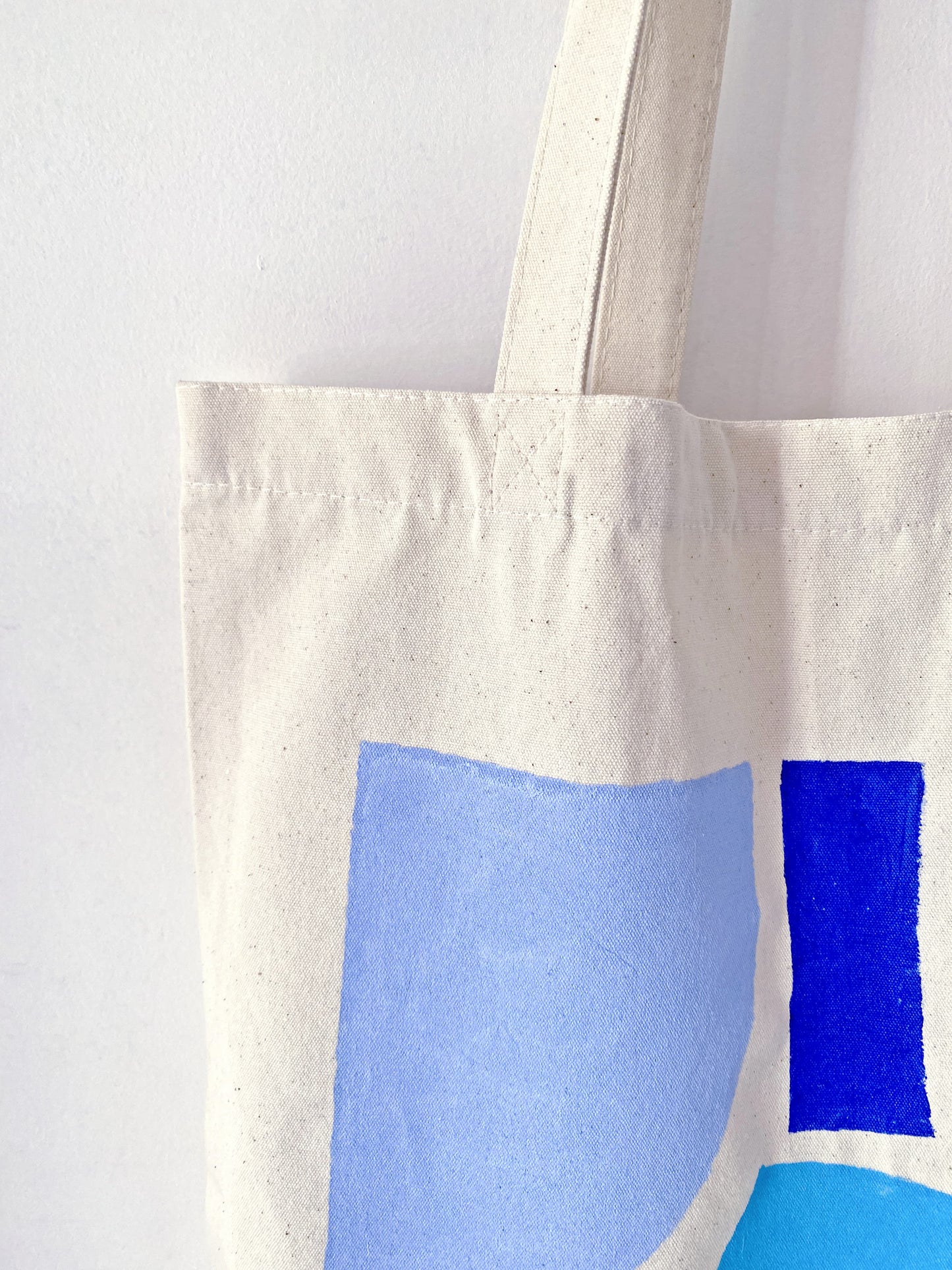 casual canvas shoulder tote with hand drawn pattern