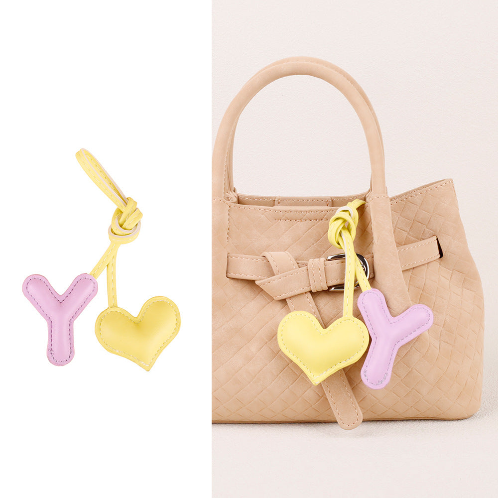 Soft stuffed heart decoration for bags and backpacks