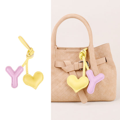 Soft stuffed heart decoration for bags and backpacks
