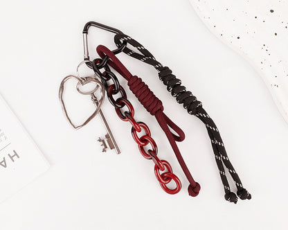 Lightweight outdoor style keychain attached to a gym duffle