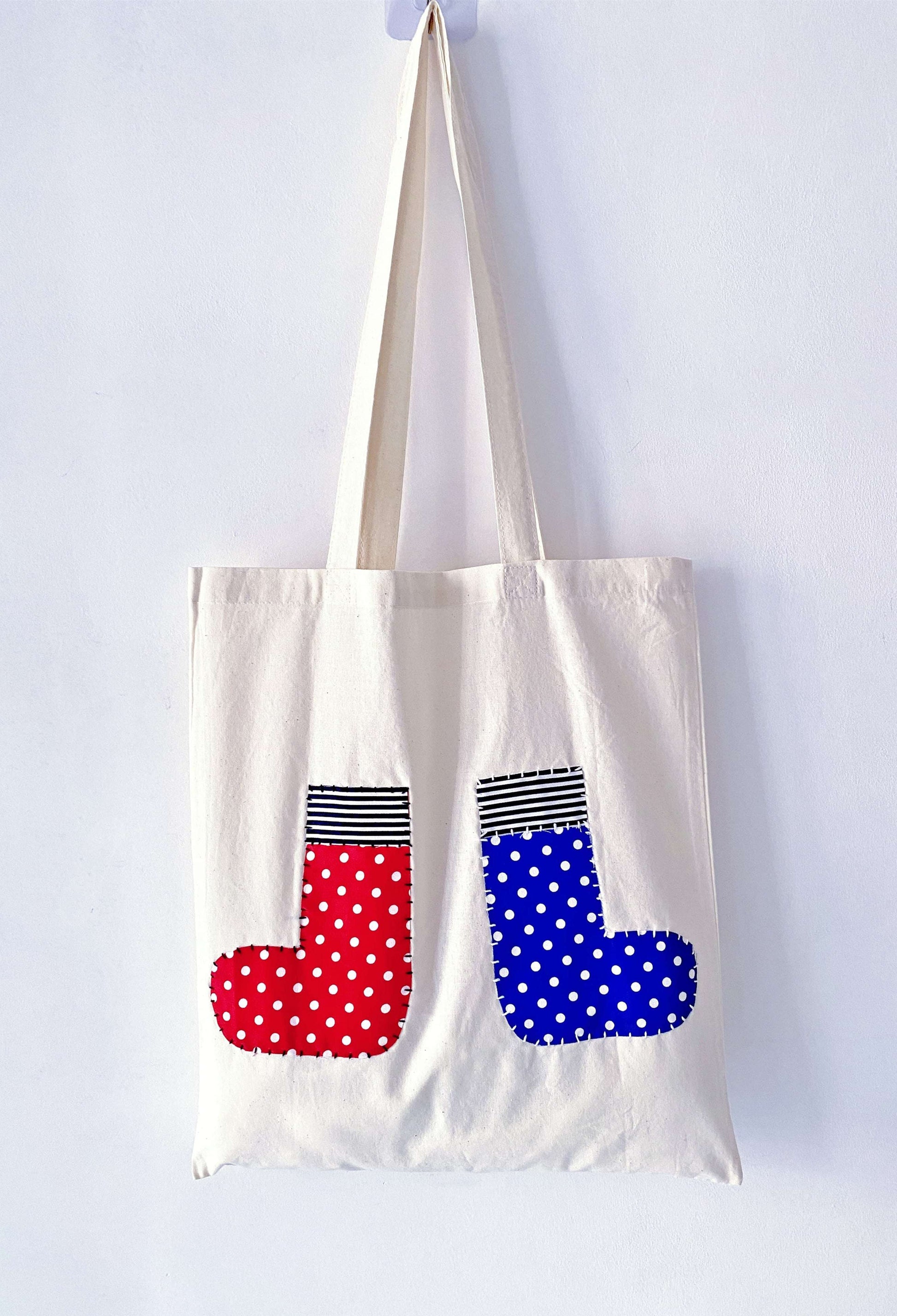 patchwork fabric tote that feels different from mass produced accessories