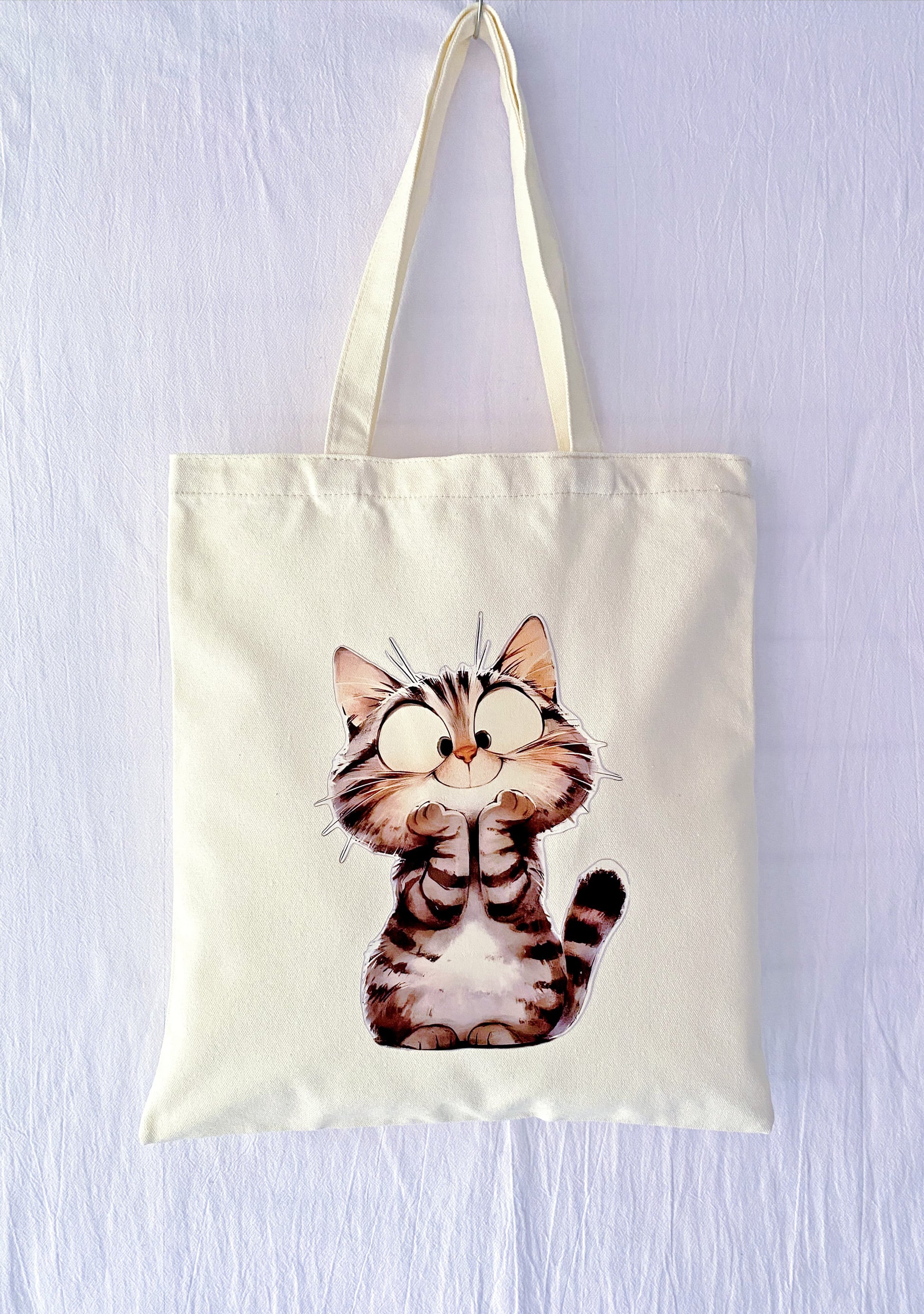 Cheerful hand-printed tote bag gifted as a thoughtful housewarming present