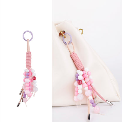Pink jade bead hanger as a thoughtful handmade gift