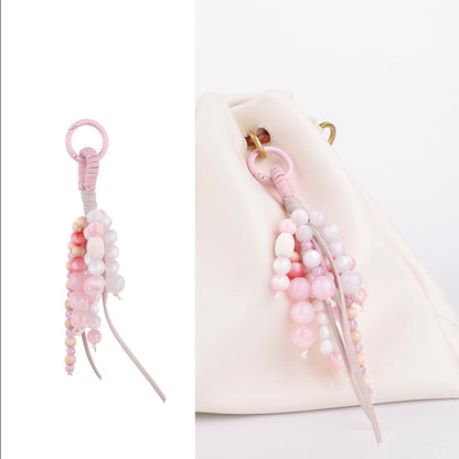 Handmade bag charm for someone who loves pink accessories