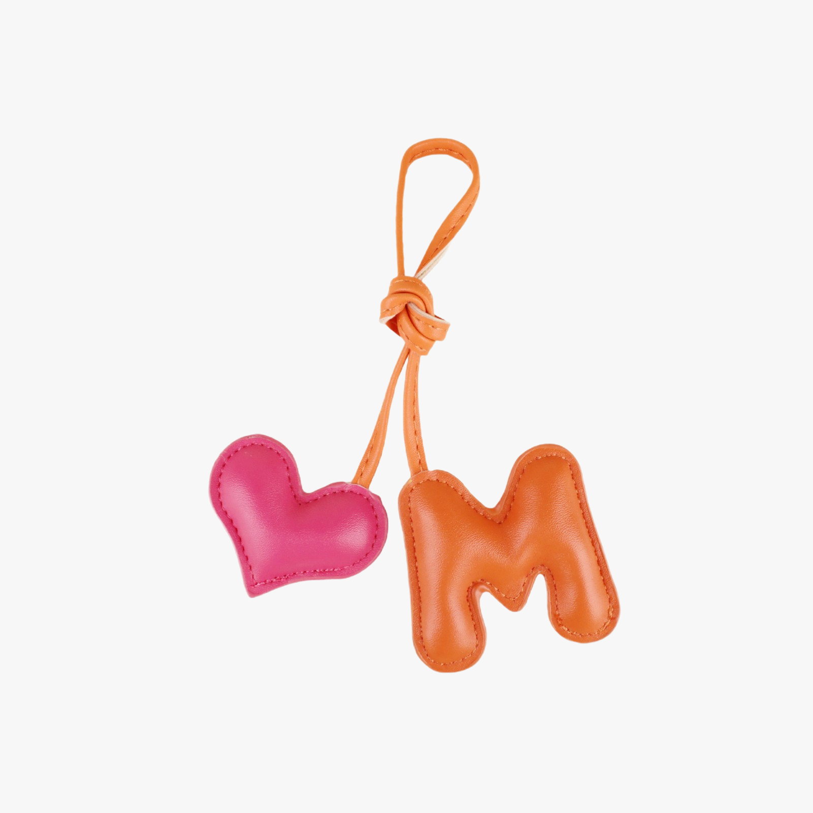 Handmade heart charm with an alphabet letter detail
