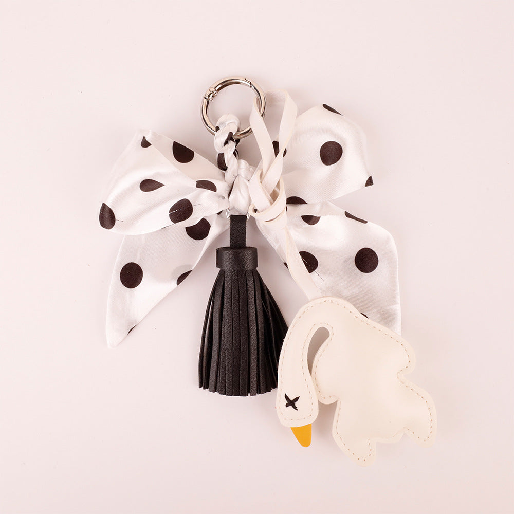 Vintage style handbag charm in black and white