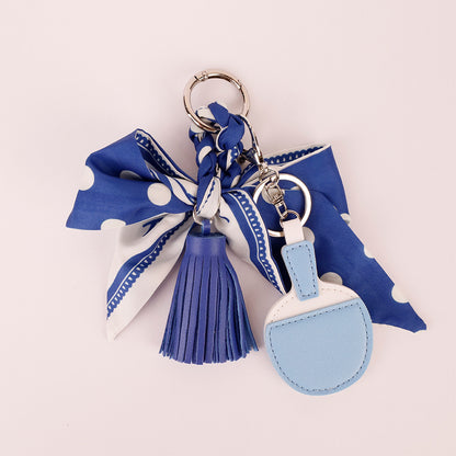 Navy fabric bow charm for everyday accessories