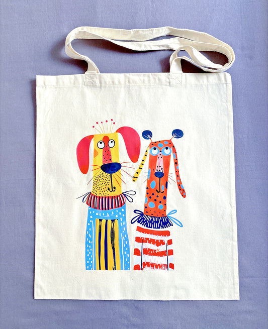 eco-friendly shoulder bag for weekend errands with puppy design