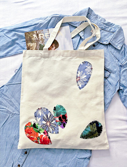 Sustainable gift idea for craft lovers featuring authentic hand-sewn patchwork accents.