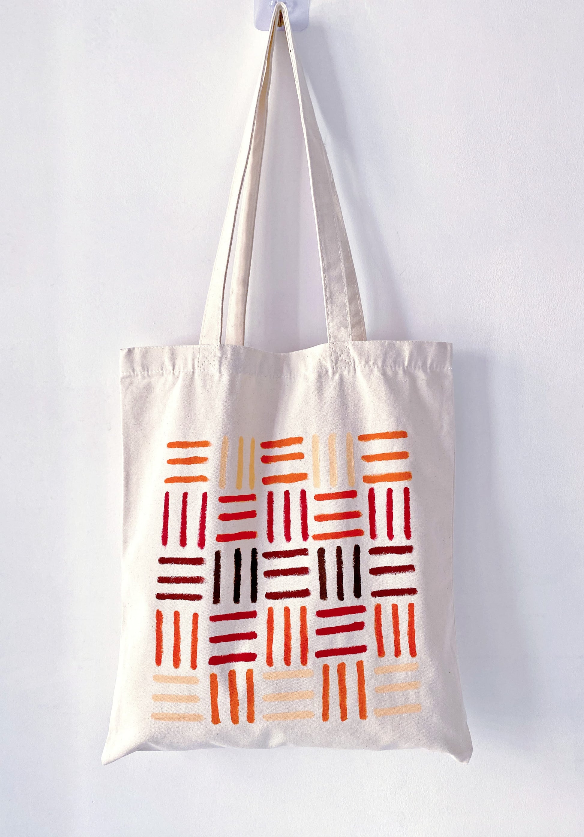 casual canvas carryall with hand sketched design